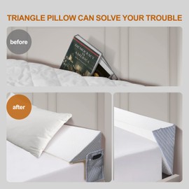 ZTVZTV King Size Wedge Pillow for Headboard, Bed Gap Filler Pillow, Stop Pillow Falling Down, Triangle Bloster