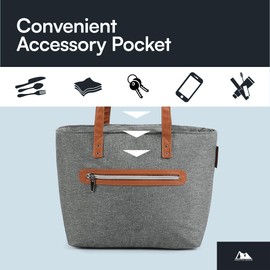 Arctic Zone Bennet Insulated Lunch Tote Bag for Women - Lunch Box Cooler Tote Bag - Heathered Gray