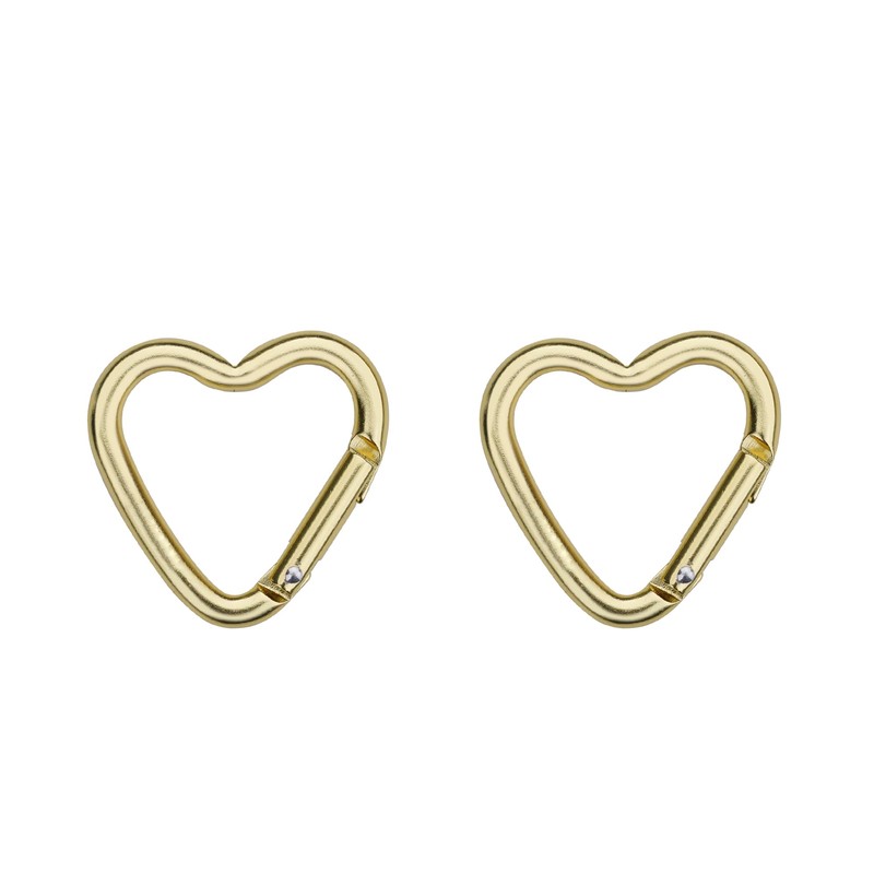 munkees, 2 x Mini Heart Carabiner Key Ring Gold 3222