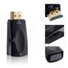 REY HDMI to VGA to VGA 3.5mm Black Female Adapter