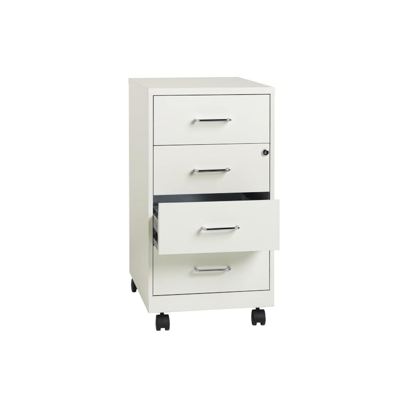 LYS 26-1/2" Mobile Storage Cabinet - 4-Drawer, White