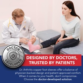 Doctor Developed Copper Ankle Compression Sleeves & Doctor Written Handbook - Foot and Ankle Support for Women & Men - Ankle Support for Achilles Tendonitis, Running Ankle Support Socks (Pink, S)