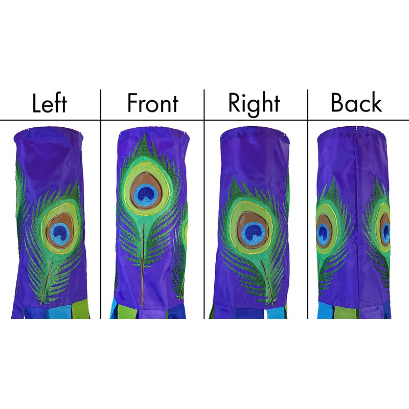 In the Breeze 5180 — Peacock Feather 40-inch Windsock —