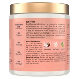 SheaMoisture Curl Enhancing Smoothie Hair Cream Coconut and Hibiscus for Thick, Curly Hair Sulfate Free and Paraben Free Curl Cream 20 oz