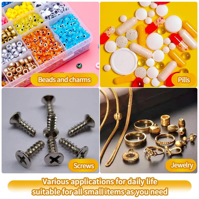 IOOLEEM 15 Grids Plastic Bead Organizer Box, Organizer Container Storage