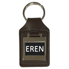 Leather Keyring Birthday Name Optional Engraving - Eren