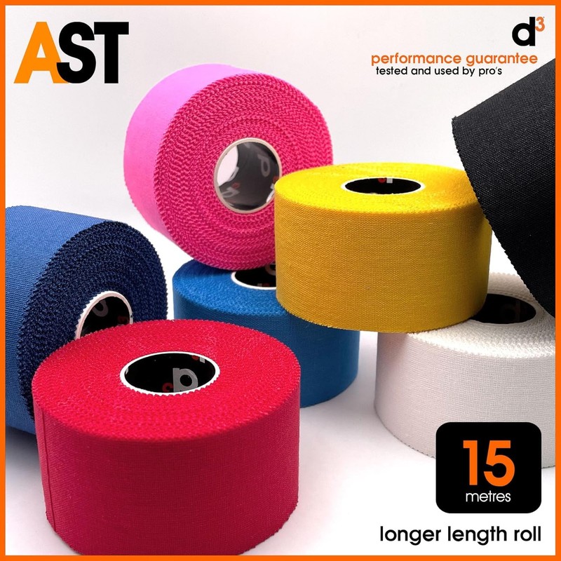d3 AST Athletic Sports Tape Dual Roll Black/White 12.5mm +