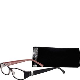 SAV Eyewear Women's Victoria Klein Crystals 9092 Pink Rectangular Reading Glasses, 27 mm + 3