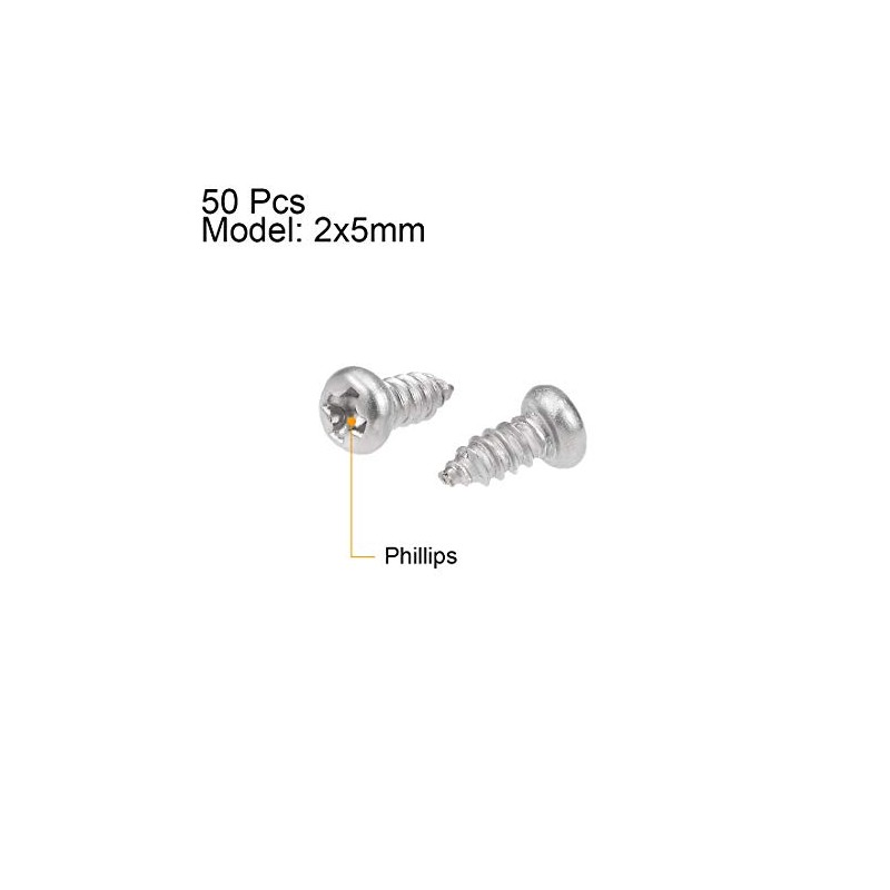 sourcing map Self-Tapping Screws Phillips Head 316 Stainless Steel Connection