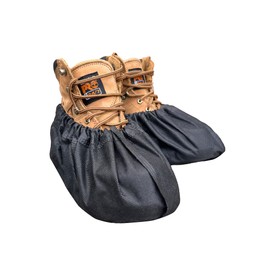 MyShoeCovers Hybrid Semi-Disposable Shoe Covers, Non-Slip, Extra Large, Indoor Use, Black Heavy Duty Booties for Contractors