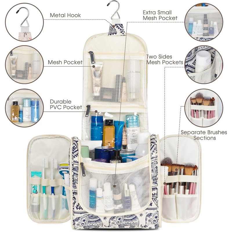 Hanging Travel Toiletry Bag Cosmetic Make up Organizer for Women