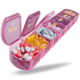 Large Pill Organizer Weekly - Supplement Organizer with Easy-Open Design