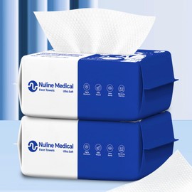 Disposable Face Towel, Biodegradable Facial Towels for Sensitive Skin, Ultra Soft Face Towelette for Women Cleansing, 7.87’’ x 7.87 ‘’ (2 Packs)