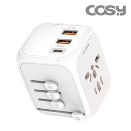Cosey Worldwide Travel Multi-Adapter 30W Permanent Fuse (PD+QC3.0) TA4085PQ / 코시 전세계 여행용 멀티 어댑터 30W 영구퓨즈(PD+QC3.0) TA4085PQ
