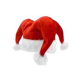 Nicky Bigs Novelties Unisex Red and White Christmas Jester Hat - Holiday Santa Claus Jester Elf Hats Soft Cap - Ugly Sweater Costume Party Accessory, Red/White