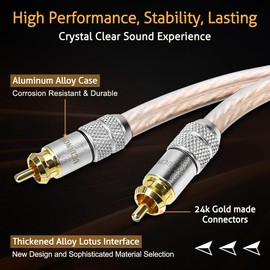 Gold-Plated RCA to Speaker Wire Adapter, RCA to Bare Wire Speaker Cable 30cm - 2 Pack 13AWG RCA Plug to Speaker Wire Audio Cable for Subwoofers, Amps & Home Theater, Dual Speaker Cable for amp