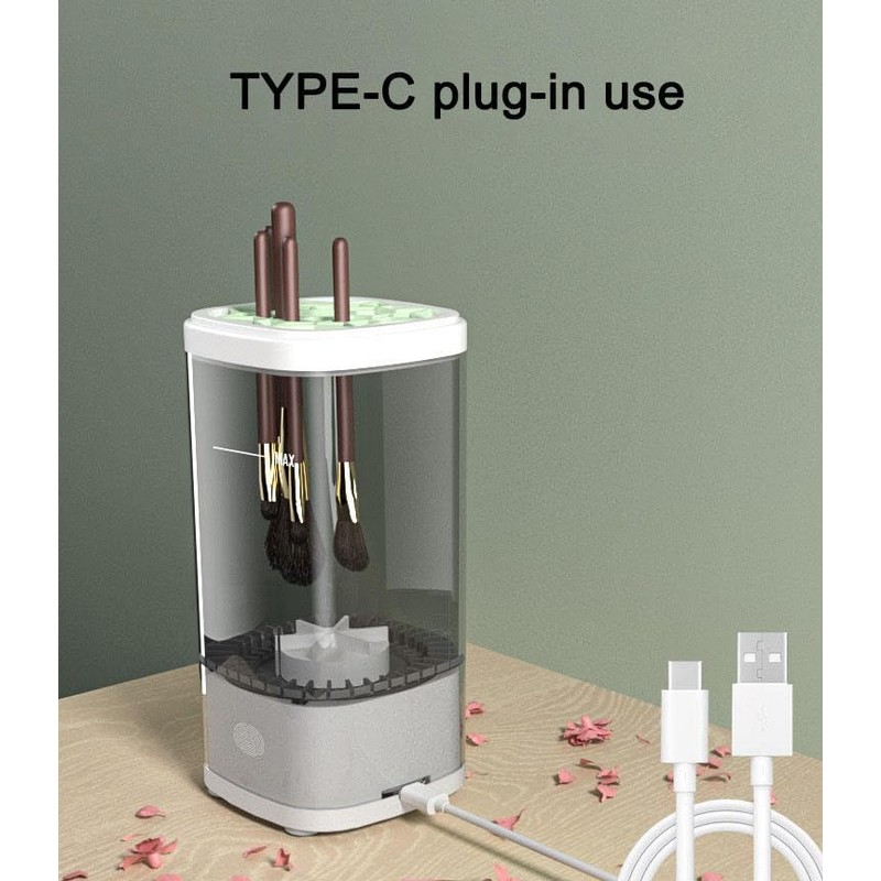Electric Makeup Brush Cleaner and Dryer Machine, Automatic Spinning Brush
