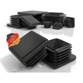 PD® Lamellar Plugs 40 x 40 mm for Square Tubes - Square End Caps Made of PE Plastic - Pipe Plugs for Pipe Cover of Steel Pipe, Stainless Steel Tube, Aluminium Tube and Aluminium Profile - Square Plugs