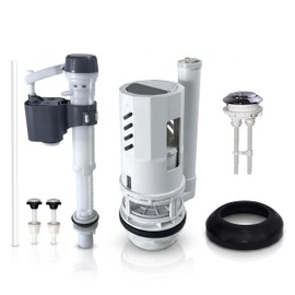 NANABIMIC 3-Inch Dual Flush Valve Replacement Kit for 2-Piece Toilets - Complete Toilet Repair Set with Push Button Flush Valve, Fill Valve, Gasket & Bolts