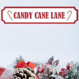Candy Cane Lane Christmas Street Sign - Transform Your Space with Enchanting Holiday Decor - Wall Art - Festive Home Decoration Signage (Extra Large 590mm x 130mm, Mdf Wood Indoor Use Only)
