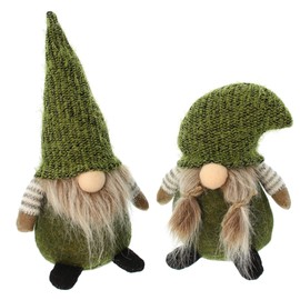 FRANK FLECHTWAREN Gnome, gnome, decorative item, green bottom, set of 2, decorative modern