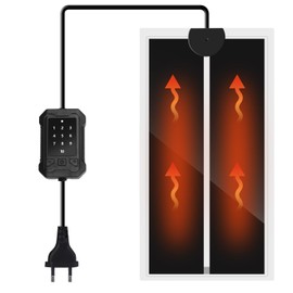 Nobleza Terrarium Heating Mat with 10-Level Temperature Control, 7 W Reptile Heating Mat, 15 x 28 cm Heating Pad for Glass Containers, Snakes, Lizards, Geckos