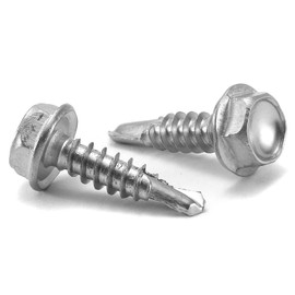 #8 x 3/4" Sheet Metal Screws 100PCS 410 Stainless Steel Hex Washer Head Fast Self Tapping Screws by SG TZH