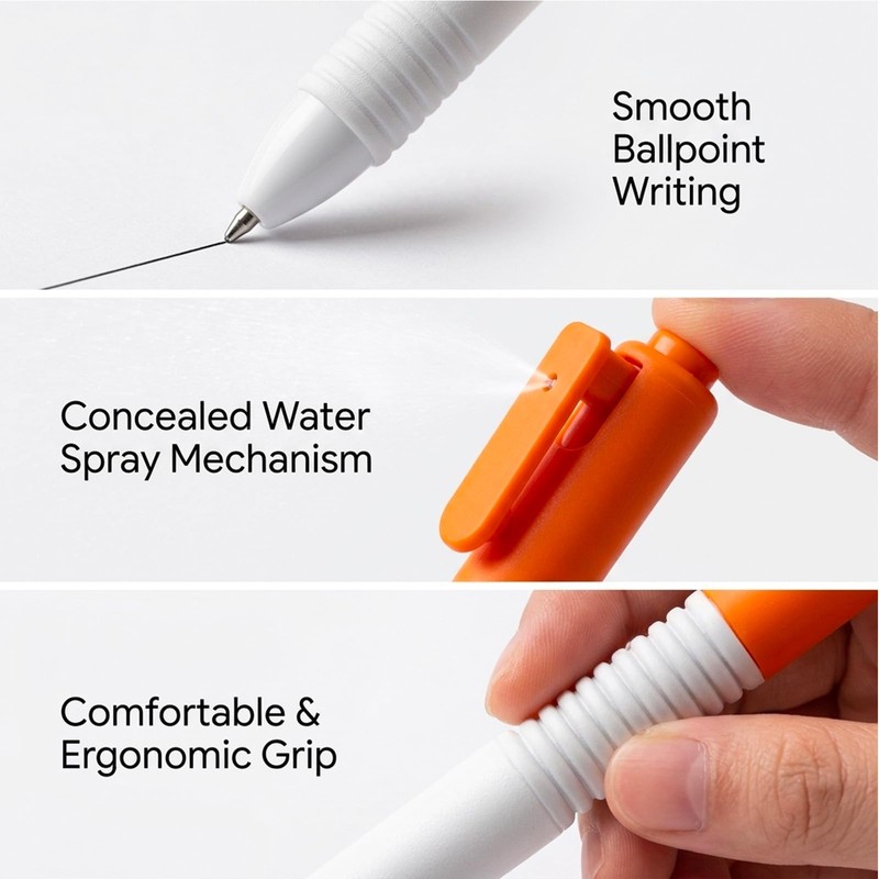 Water Spray Pen, Dual-Function Writing Tool with Surprise Spray Feature,
