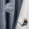 Indigo Blue and Silvery 100% Blackout Jacquard Geometric Pattern Curtains,52