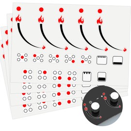 Flame Indicating Stickers Flame Indicators Ring Stove Labels - Oven Replacement Adhesive knob Symbols for Bumper Cooktop Hob Cooker Top Markings 2 Pack