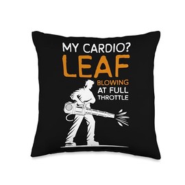 My Cardio? Autumn Leaf Blower Throw Pillow