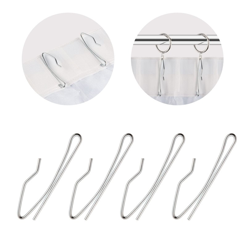 Curtain Hooks Metal Curtain Header Tape Drapery Hooks for Curtains