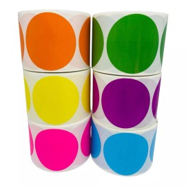 Labels and More One Roll of 500 3" Round Purple Color coded Inventory Dots Labels Stickers