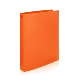 Premium Economy - Carpeta de 3 anillas, anillos redondos de 1 pulgada, capacidad para 175 hojas, flexible, ligera, paquete de 4, apertura lateral, naranja