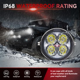 2PCS 3inch 80W LED Light Pods with Amber Covers, 9600LM Yellow Fog Light Pods LED Light Bar Offroad Driving Lights,for Jeep Wrangler Truck Car ATV SUV Motorcycle Cabin Boat (2Pcs 3Inch Lights)