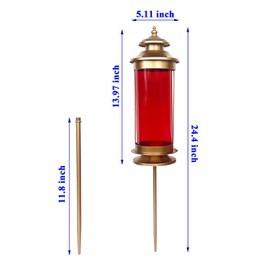 Grave Cemetery Decorations for Grave Cemetery Light Vigil Memorial Grave Lights Decorations Eternal Lights Cross for Cemetery Grave with 11.8 Inches Firm Garden Stakes