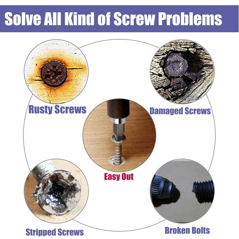 Yakamoz 22Pcs Mini Damaged Screw Extractor Kit Small Stripped Screws
