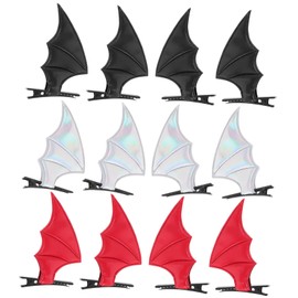BESPORTBLE 12pcs PU Leather Bat Hair Clips Unique Bat Wing Hair Barrettes for Women Secure Grip Hairpins Cosplay Party Accessories Daily Wear Gothic Style