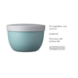Mepal Snackpot Duo Pack Ellipse, Practical Container for Storing and Transporting Food, Freezer and Dishwasher Safe, Nordic Blue