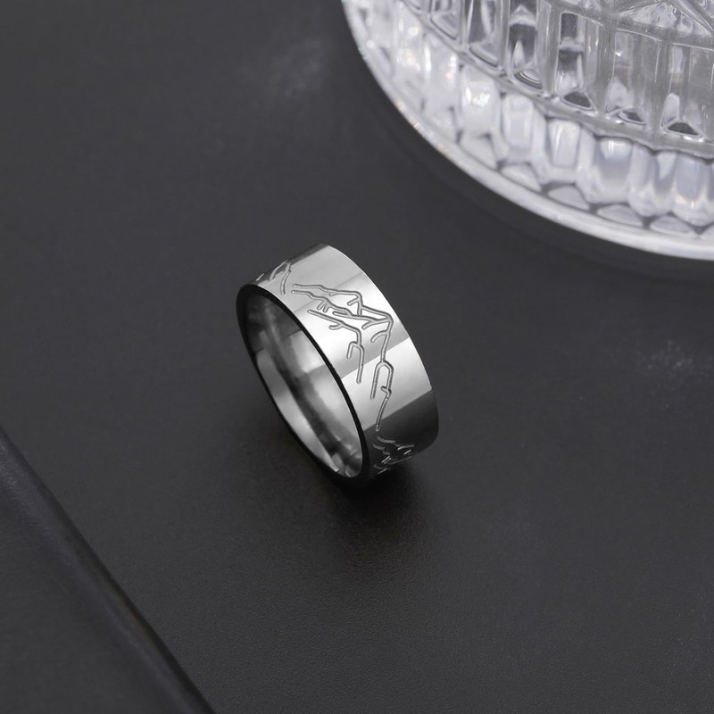 UNIFT Mountain Ring for Men Women Stainless Steel Stylish Chic