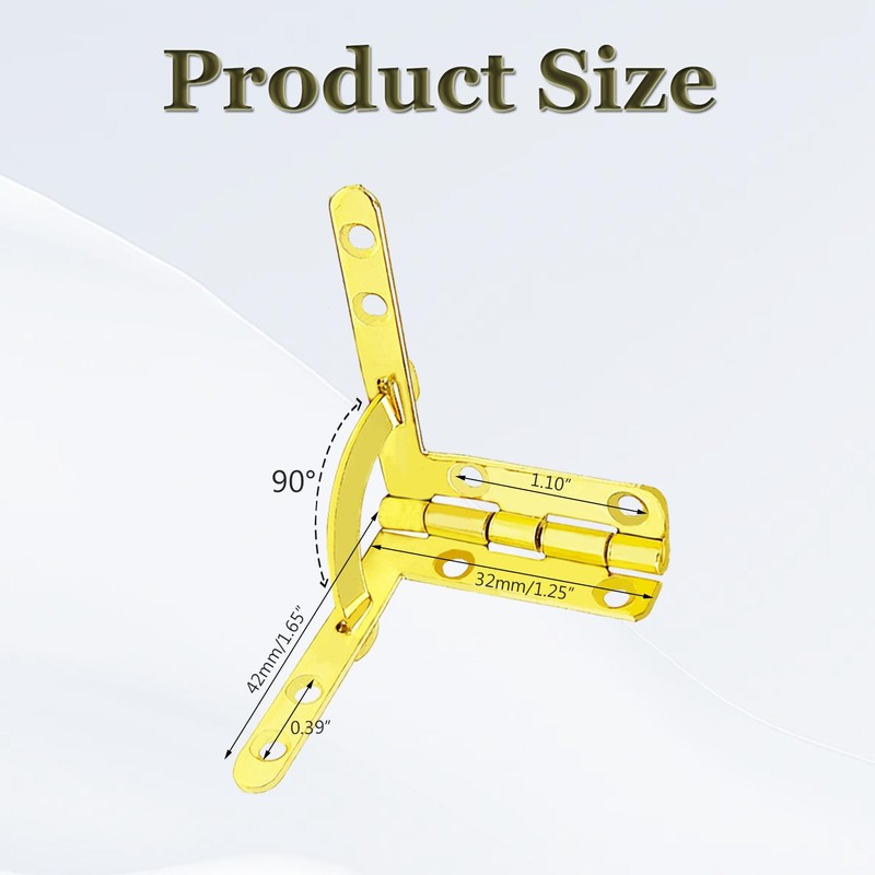 4 Pcs 90 Degree Box Hinges, Heavy Duty Rust-Resistant Jewelry
