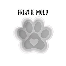 Paw Print with Heart Silicone Mold | 6 Pack | Size 4" Wide x 3.75" Long x 1" Deep | Paw Print with Heart Design for Freshie, Soap, Resin, Candles