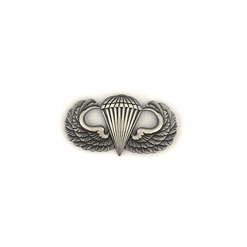 Insignia Depot US ARMY PARACHUTIST JUMP WING BASIC OXIDIZED SILVER