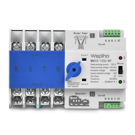 WSPIHO 230 VAC Automatic Switch Emergency Current, 100 A Power Switch with Double Power, 4 Pin for Mains Priority Switching