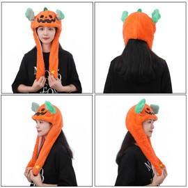 CINECE Halloween Costume, Cosplay, Kigurumi Hat, Pikopiko, Ears Moving, Funny, Animal Hat, Animal Hat, Headwear, Cap, Present, Halloween Pumpkin