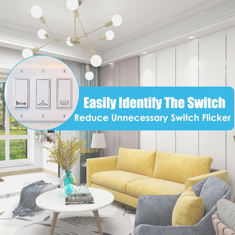 Wonninek Light Switch Labels 600PCS Waterproof Electric Breaker Panel Label