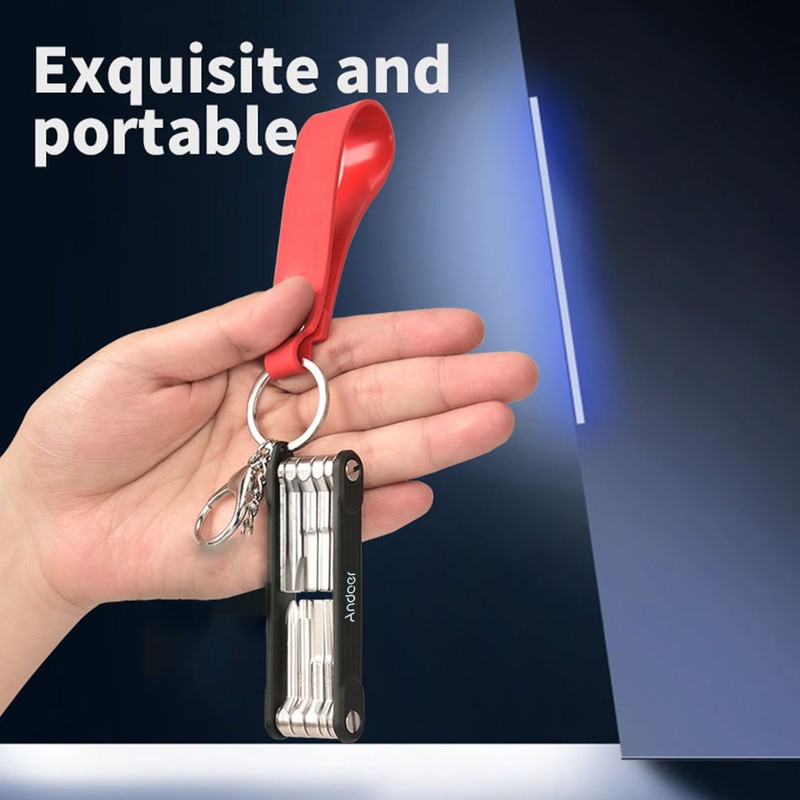 Andoer 10-in-1 Photographer Foldable Wrench Pocket Multitool Set Folding Screwdriver