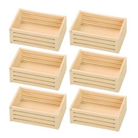 WOONEKY 6pcs Miniature Baskets 1:12 Scale Dollhouse Decor Storage Bin Model Realistic Mini House Supplies Accessory