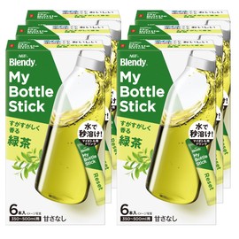 AGF Blendy My Bottle Stick Refreshing Scent Green Tea 6 Sticks x 6 Boxes, [Tea], [Powder], [For Water Bottle]
