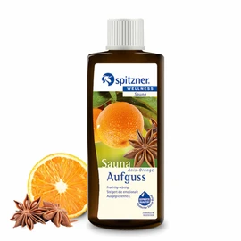 Spitzner Saunaaufguss Anis-Orange fruchtig-würzig 190 ml – Wellness Sauna Aufguss Konzentrat, Saunaduft Orange und Anis, Anti Stress und Wohlbefinden, natürliches Saunaöl